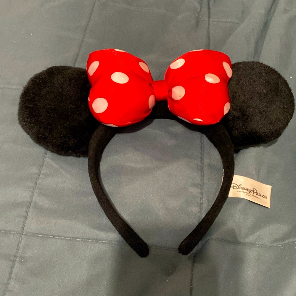 Disney Parks Classic Polka Dot Bow Minnie Mouse Ear Headband